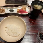 京道 とよおか - ご飯、香物、お味噌汁