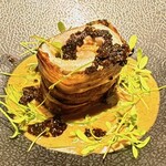 クラフタル - 鮎のビスク　鮎　ごぼう　仔豚　テットドコション　トリュフソース　