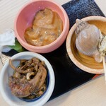 割烹 むら山 - お通し(鰻肝煮、塩辛、