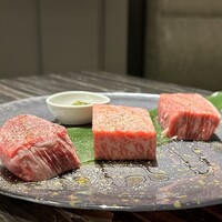 焼肉SEJONG 栄店 - 特選三種盛り（ハラミ・サーロイン・ヒレ）　