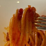 サバティーニ・ディ・フィレンツェ - パスタ（空洞の太麺パスタ ブカティーニの “アマトリチャーナ”パンチェッタとベーコンのトマトソース ペコリーノチーズの香り）