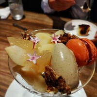 ビストロ ハマイフ - ランチ デザート白桃のパフェ