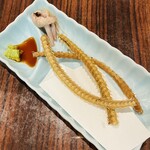 うなぎ 魚政 - 肝わさと骨せんべい