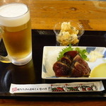 明神丸 - たたき（小）と生ビールセット