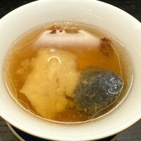 京華菜 清香 - 烏骨鶏 北寄貝 浮き袋のスープ対馬の穴子揚げ 黄韮