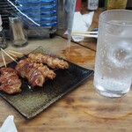 八栄亭 下店 - 「きも」と「せせり」 ＆ 芋焼酎ソーダ割