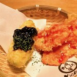 串天酒場 めらんべゑ - アボカド岩のり天と紅生姜天