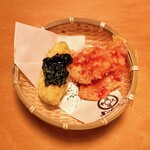 串天酒場 めらんべゑ - アボカド岩のり天と紅生姜天