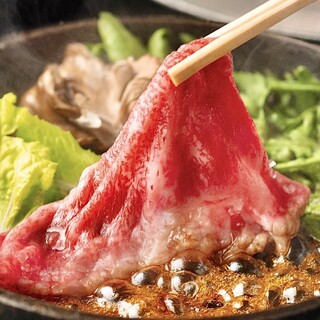 ザラメで焼く関西流すき焼をご賞味ください