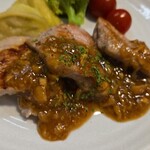 キッチン ブルー グローブ - 豚ヒレ肉ソテーの更なるアップ