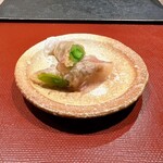 パルコ フィエラ - 雉子谷さんのシュガースナップのフリット＆マンガリッツァのコッパ