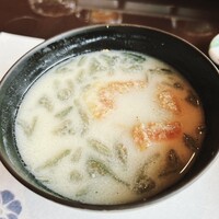京都 つる家 - このいちじくの入った味噌汁がすんごい美味しい