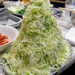 焼肉ジンギスカン つるや - 中盛キャベツ（デカッΣ（・□・；））