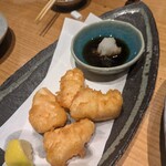 みやざき地頭鶏炭火焼 Kutsurogi 三四郎 - とり天おろしポン酢