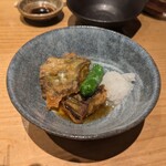 みやざき地頭鶏炭火焼 Kutsurogi 三四郎 - 佐土原ナス揚げ出し