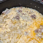 和牛しゃぶしゃぶ･ステーキ 喜楽 - 出汁ハンバーグのあとの雑炊