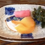 九州・沖縄料理 郷陽 - チャンプルの定食(おしんこ）