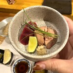 炭匠 御厨 - 追加▶︎お造り（白肝、ずり）