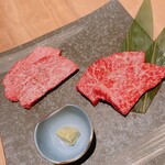 すすきの焼肉きらく - 特選和牛ミスジと肩三角