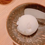 すすきの焼肉きらく - りんごシャーベット