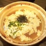 旬彩 天ぷら 心来(しんら） - 〆の河豚雑炊：〆は、大将が 河豚のお出汁でホッとするお味の  美味しい雑炊を作ってくれます。 美味し過ぎますぅ～ッ！