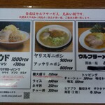 麺屋 一匹狼 - メニュー