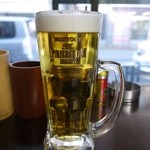 炭火串焼けむり - 生ビール(プレモル) 480円。