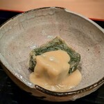 茜坂大沼 - 春菊の揚げ豆腐　この先付が登場すると、大沼さんに戻ってきた！と実感、ワクワクです。