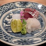 茜坂大沼 - 明石の真鯒、鬼鯵・三重の障泥烏賊　美味しいお刺身も念願でした。