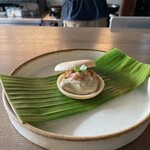 ワインとスパイス小料理 Dal Mellow - 焼き茄子ペーストと納豆の最中