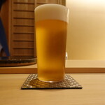 すし処 睦月 - 最初はビール♪