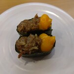 河童壽司 盛岡北山店 - 卵黄牛しぐれ煮軍艦