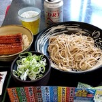 ゆで太郎 人形町2丁目店 - 「ミニうな丼セット(冷)」＆「アサヒスーパードライ缶ビール」着盆＼(^o^)／