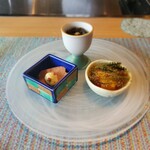 宮古牛鉄板焼 ユキシオステーキ - もずく酢と海ぶどうとカツオの半節