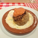 小さな洋食屋さん プティ リジエール - ハンバーグランチ(2200円)　明太子月見温玉添えローストオニオンクリームソース