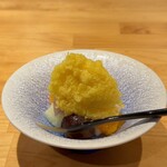 創作 割烹 大谷 - マンゴーと豆腐のシャーベットすごくよかった！フルーツはそのままで食べるのが一番美味しいと思うけれど、これは相乗効果あってよりクリーミーな感じで美味しかった