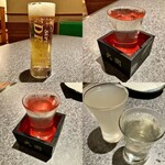 杏樹亭 岸根店 - 「生中Asahiスーパードライ（税込￥600）」と「地酒冷酒（税込￥800）」