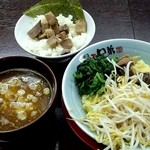 漫天兄弟 - 漫天風つけ麺白ネギ入り＆チャーシュー丼