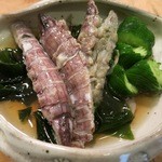 石まつ　三代目 - しゃこの酢の物が日本酒に合います。