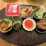 石まつ　三代目 - 最高7つの珍味です。