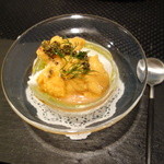 佐賀産新玉葱 ムース仕立てたっぷり雲丹添え クリームソース