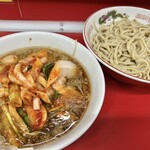 ラーメン二郎 - ラーメン（900円）＋つけ変更（100円）＋味うずら（100円）＋SUPERキムチ（100円）、ニンニクコール