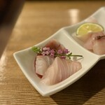 酒肴場 屯 - 本カツオ、ヒラスズキ、メダイ昆布〆