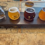 ヒダノオクブルワリー - 3種類テイスティング。左から3、5、6