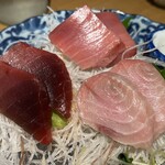 吟醸マグロ - 刺身三種盛り合わせ