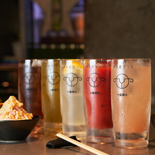 生搾り果汁のレモンサワー◎メガサイズや飲み放題もご用意