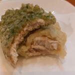 手打ちうどん 上を向いて - ハーフかしわ天270円