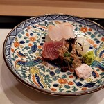 馬車道 大かわ - 鰹と鮃、エンガワ