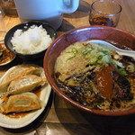 風の杜 - 2014.3)黒風ラーメン（７８７円）とＡセット（２１０円）