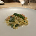 Itsuki - 車海老、万願寺とうがらし、クリームオイルパスタ